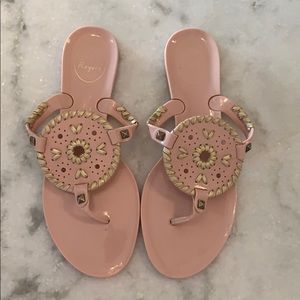 Jack Rogers light pink and gold sandals